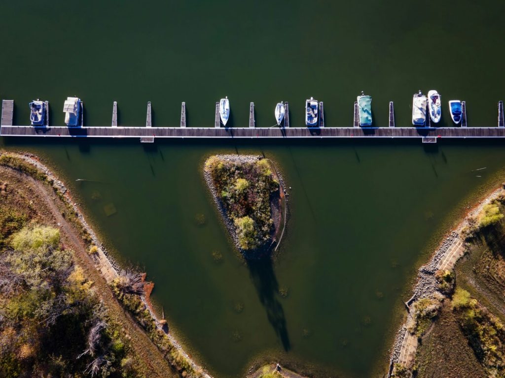 Aerial view of boats near Columbus Ohio